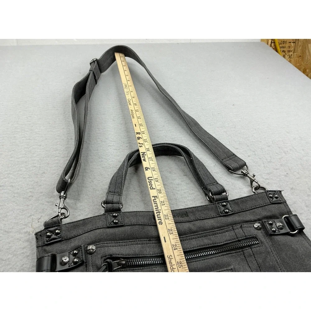 Rock Revival Y2K Canvas Messenger Bag Studded Crossbody Tote Grey OS Streetwear